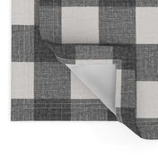 Linen Look Gingham Smoke Grey