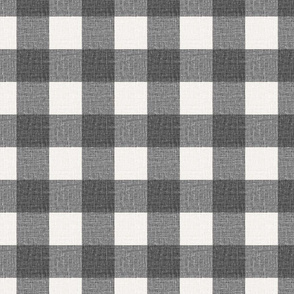 Linen Look Gingham Smoke Grey