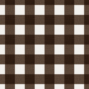 Linen Look Gingham Brown