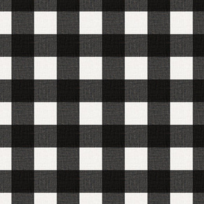 Linen Look Gingham Charcoal