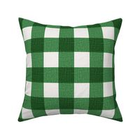 preppy christmas Gingham Grass Green linen texture