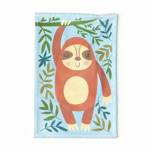 Baby sloth tea towel