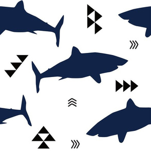 navy shark attack with triangles and arrows