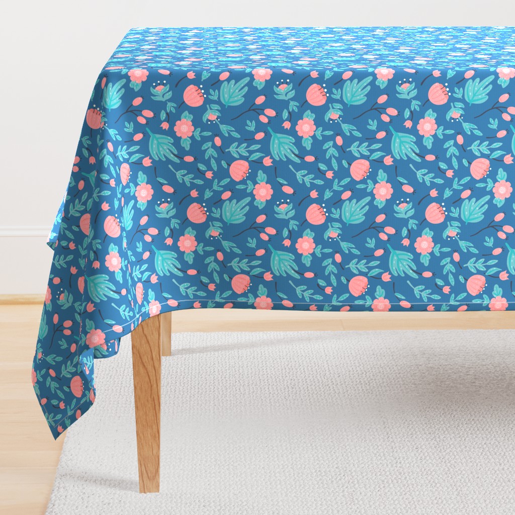 Blue floral pattern