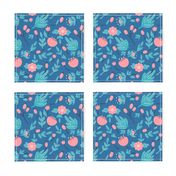 Blue floral pattern