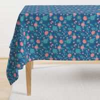 Blue floral pattern