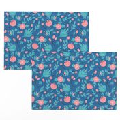 Blue floral pattern