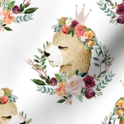 paprika floral bear with crown 6"