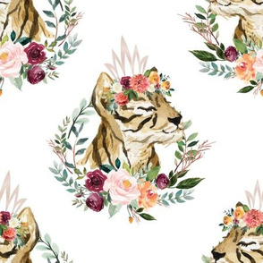paprika floral tiger with crown 6"