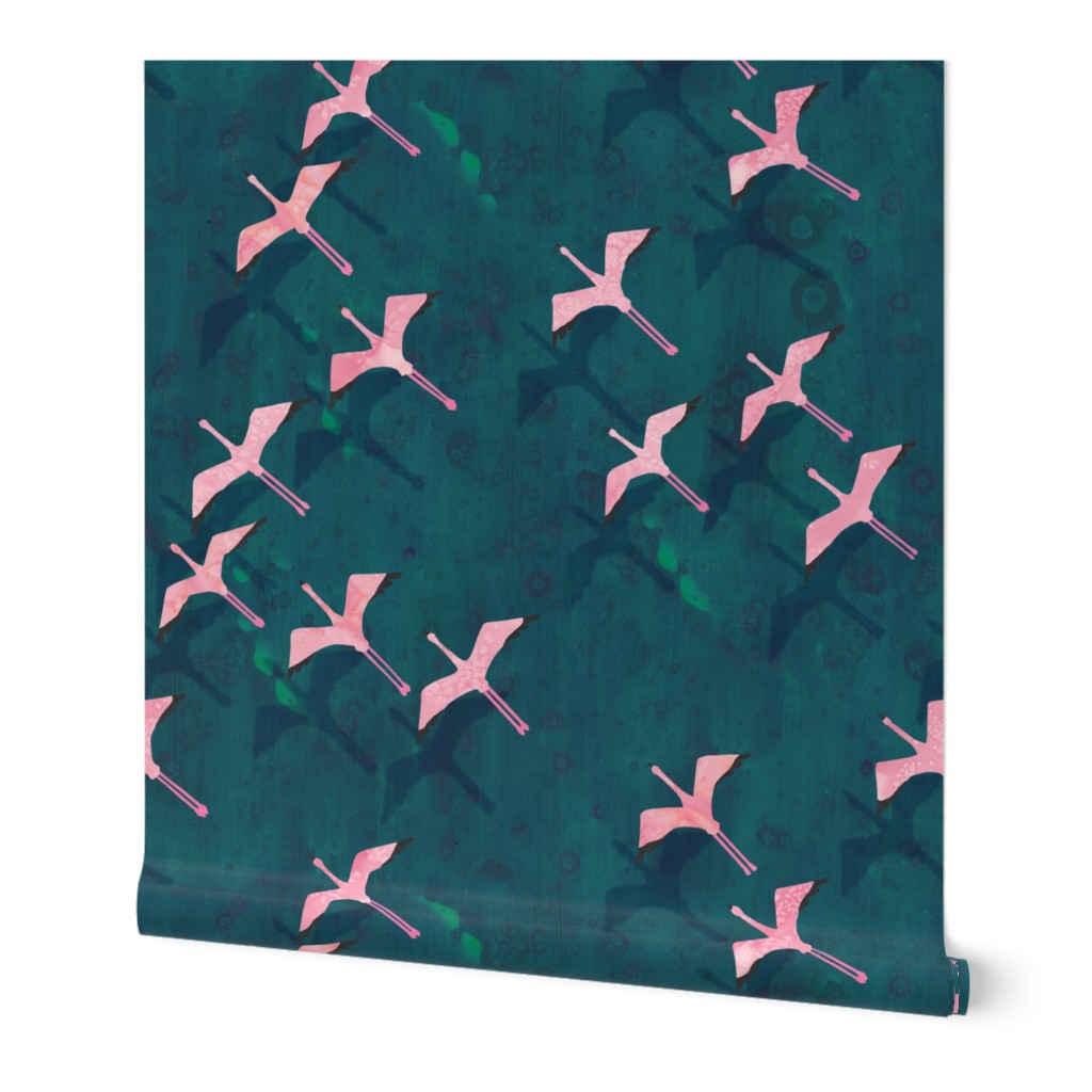Flamingos Flying