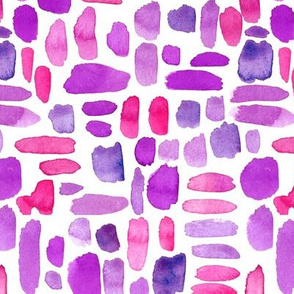 Watercolor Paint Brush Strokes - Purple, Magenta, Pink