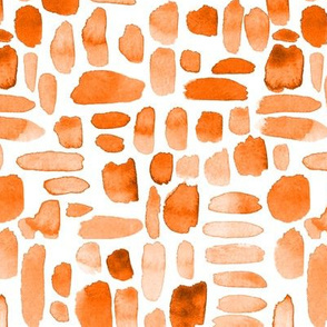 Watercolor Paint Brush Strokes - Orange