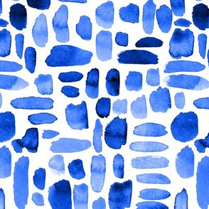 Watercolor Paint Brush Strokes - Royal Blue