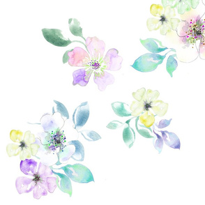 Pastel watercolor loose flowers from Anines Atelier.  Use the design for bedroom and bathroom and the honeymoon