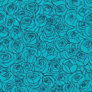 ranunculus floral - teal