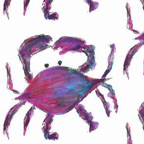 Watercolor purple/fuchsia crabs