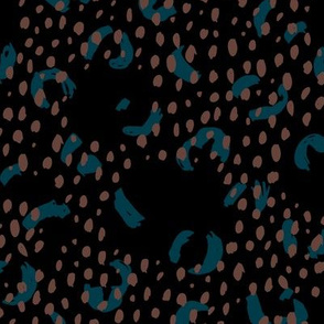 Abstract rain drops confetti and minimal brush dashes and spots trendy winter blue navy chocolate black