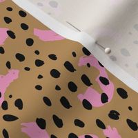 Abstract rain drops and minimal brush dashes and spots trendy fall ochre camel pink