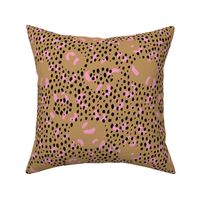 Abstract rain drops and minimal brush dashes and spots trendy fall ochre camel pink