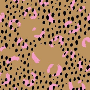 Abstract rain drops and minimal brush dashes and spots trendy fall ochre camel pink