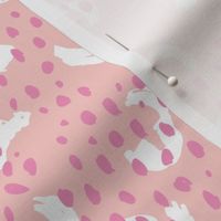 Abstract rain drops and minimal brush dashes and spots trendy soft summer pastels pink peach