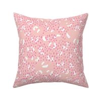 Abstract rain drops and minimal brush dashes and spots trendy soft summer pastels pink peach