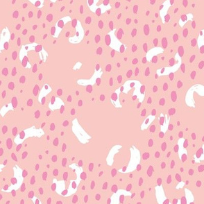 Abstract rain drops and minimal brush dashes and spots trendy soft summer pastels pink peach