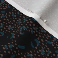 Abstract rain drops confetti and minimal brush dashes and spots trendy winter blue navy chocolate black SMALL