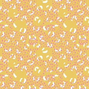 Abstract confetti drops and minimal brush dashes rain and spots trendy summer yellow ochre pink SMALL