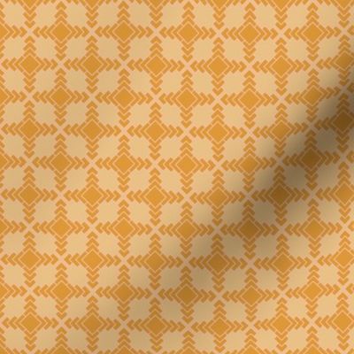 Yellow Orange Bohemian Pattern, Geometric Shapes, Squares