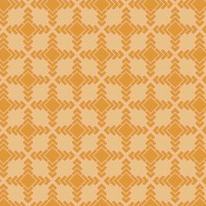 Yellow Orange Bohemian Pattern, Geometric Shapes, Squares