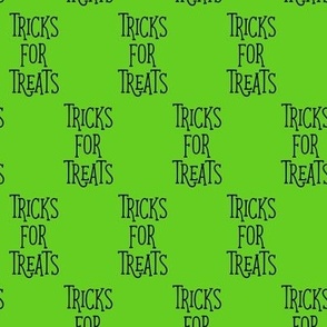 Tricks for Treats - green - halloween dog - LAD19