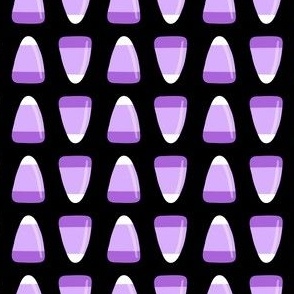 candy corn - purple on black - halloween - LAD19