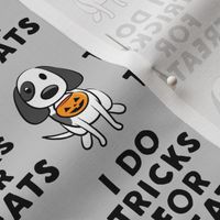 I do tricks for treats - dog halloween - grey - LAD19