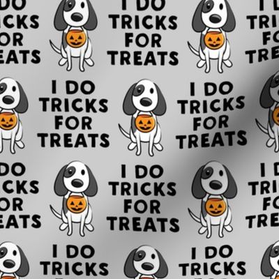 I do tricks for treats - dog halloween - grey - LAD19