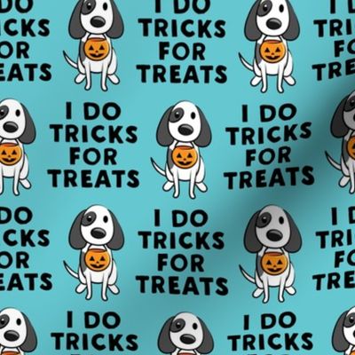 I do tricks for treats - dog halloween - blue - LAD19