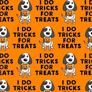 I do tricks for treats - dog halloween - orange - LAD19