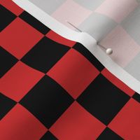 Checkerboard 1" Squares - Black & Red