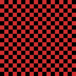 Checkerboard 1" Squares - Black & Red