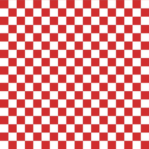 Checkerboard 1" Squares - Red & White