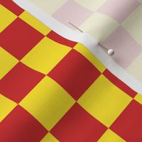 Checkerboard 1" Squares - Yellow and Red