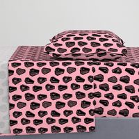 Halloween Coffins - black on pink - LAD19