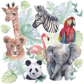 Watercolour Jungle Animal Print