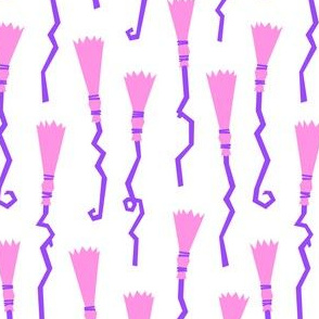 Witches Brooms - pink & purple - halloween - LAD19