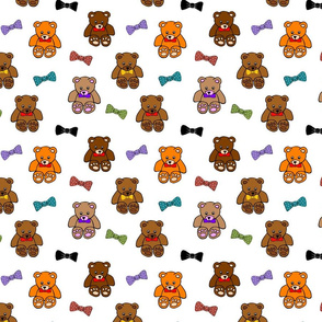 Brownie the Bear & Friends LOVE Bow Ties - white (small)