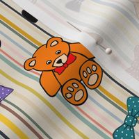 Brownie the Bear & Friends LOVE Bow Ties - on trend stripes (small)