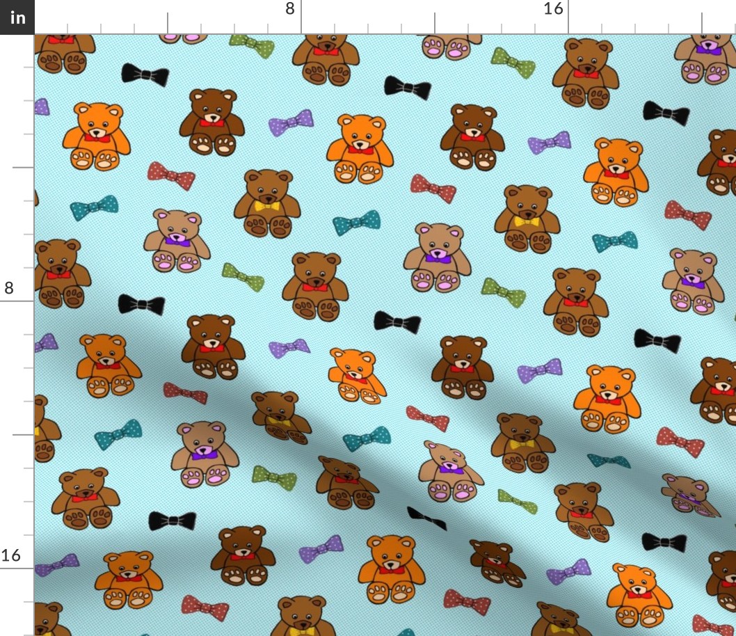 Brownie the Bear & Friends LOVE Bow Ties - blue spots (small)