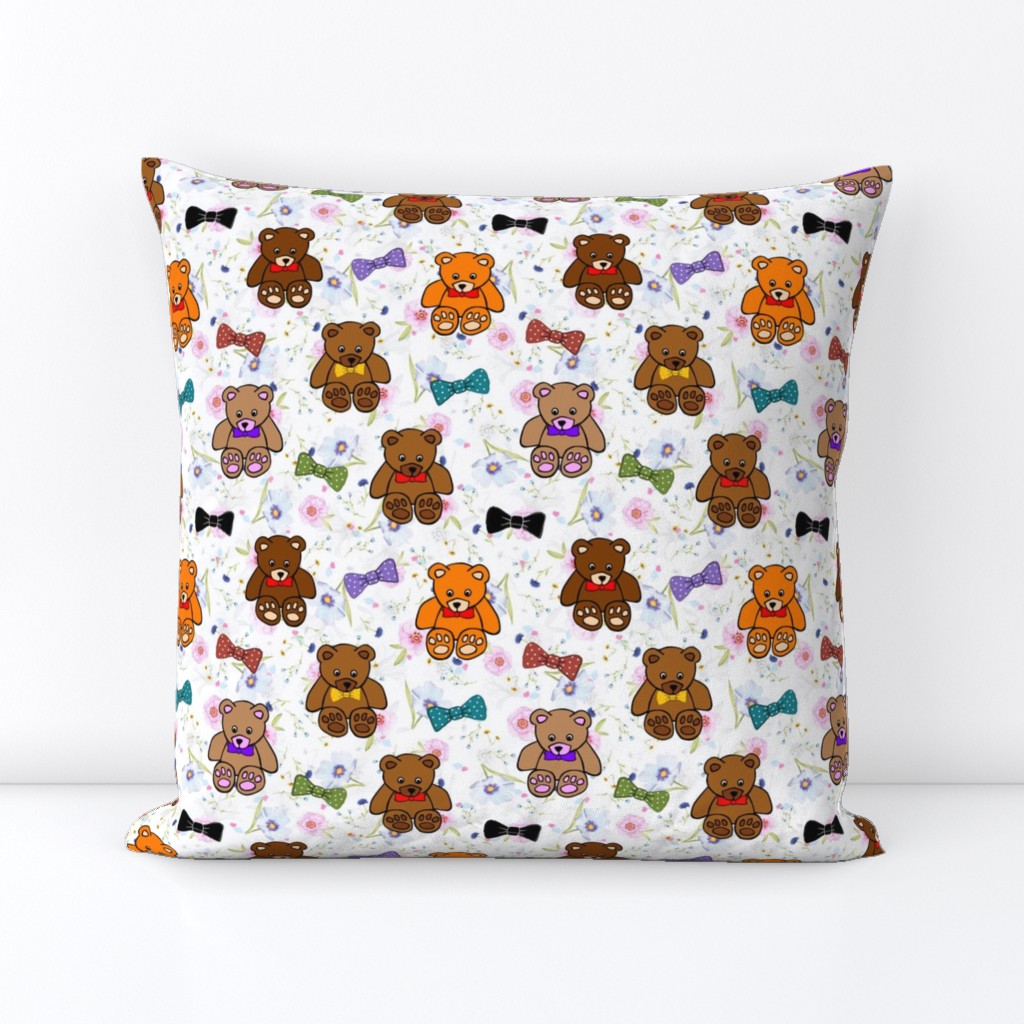 Brownie the Bear & Friends LOVE Bow Ties - pretty floral (small)