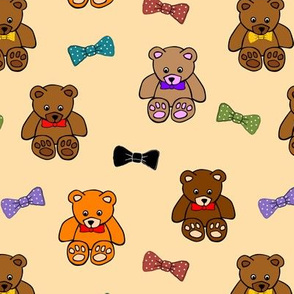 Brownie the Bear & Friends LOVE Bow Ties - honey beige (small)