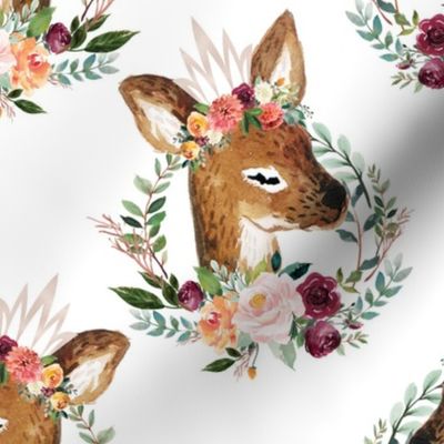 paprika floral fawn with crown 6"